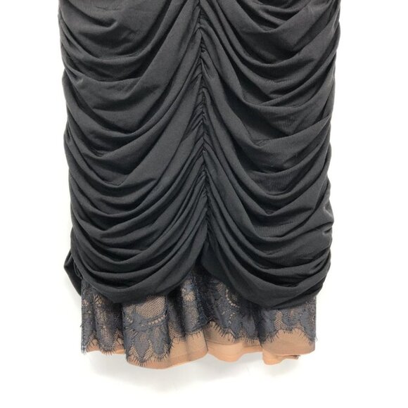 BCBGMaxAzria Black Renay Lace-Blocked Ruched Mini Bodycon Dress size 4 - Picture 10 of 16